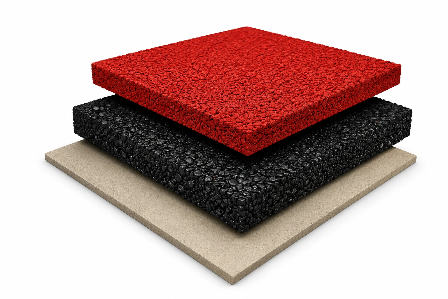 EPDM playground flooring system layers