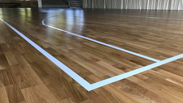 Sprung wooden volleyball court floor installed by Raymond Sport in a UAE sports hall